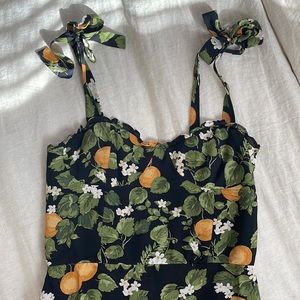 Reformation Christine clementine print dress